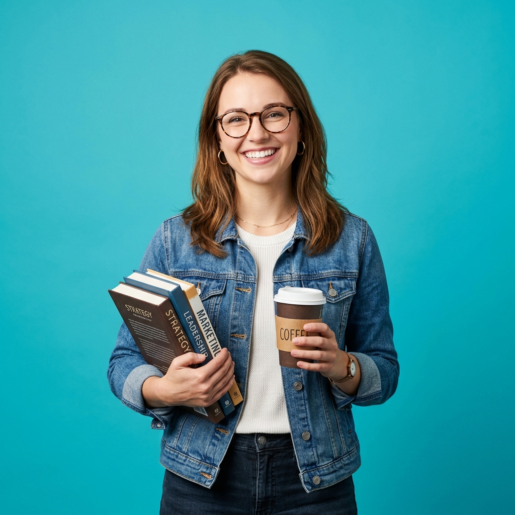 Confident aspiring engineer holding books